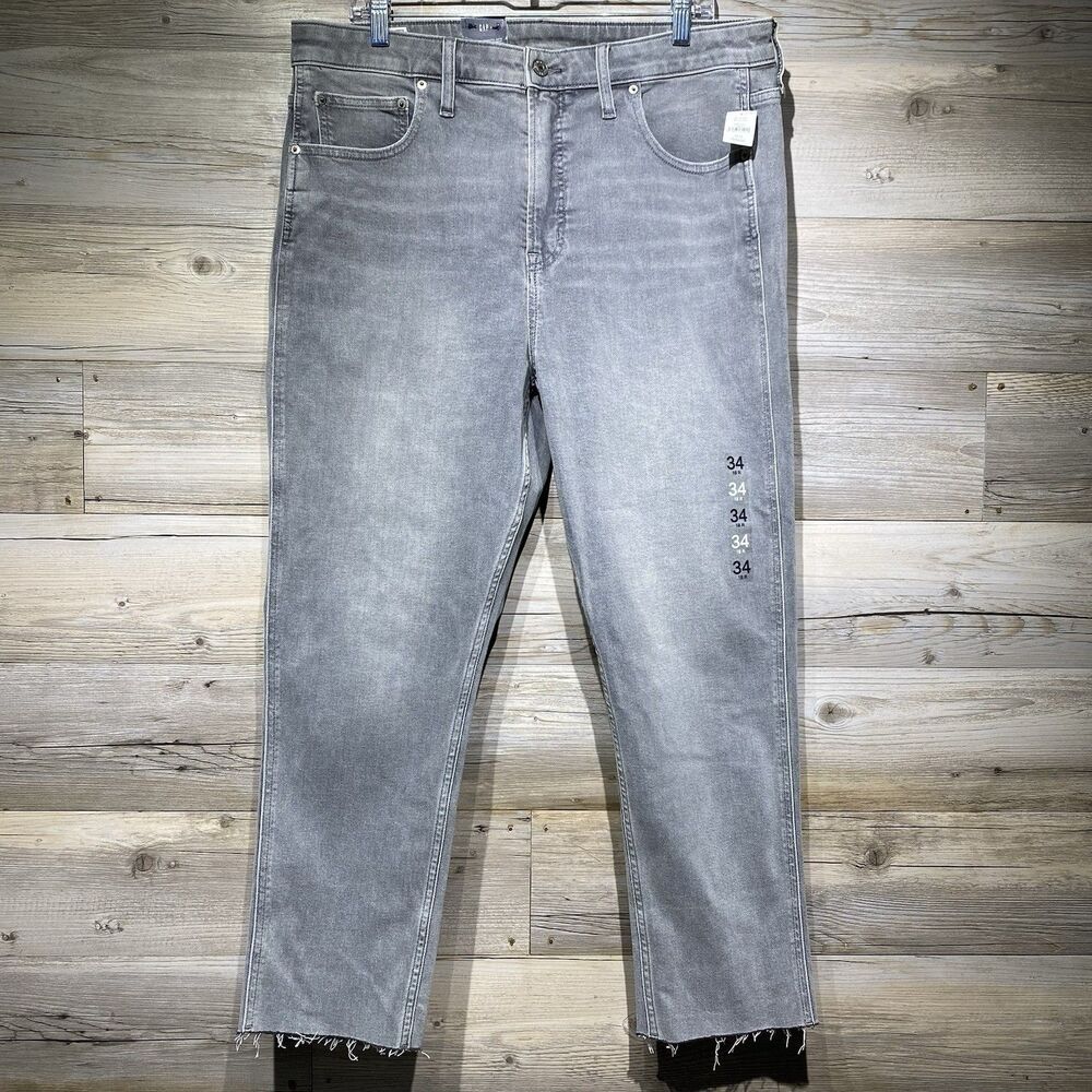 Gap Vintage Slim Sky High Rise Ankle Jeans Women’s 34 / 18R Gray Denim Raw Hem
